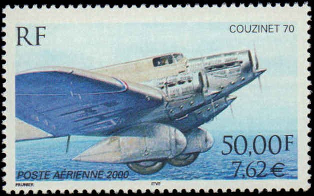 France #C63, Complete Set, 2000, Aviation - Airplanes, Never Hinged