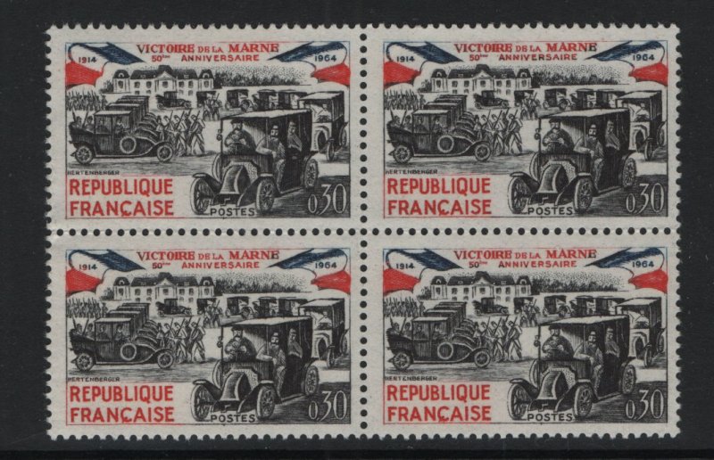 France   #1108  MNH  1964 anniversary Battle of the Marne block of 4