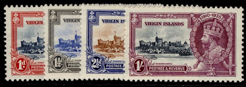 BRITISH VIRGIN ISLANDS GV SG103-106, SILVER JUBILEE set, LH MINT. Cat £25.