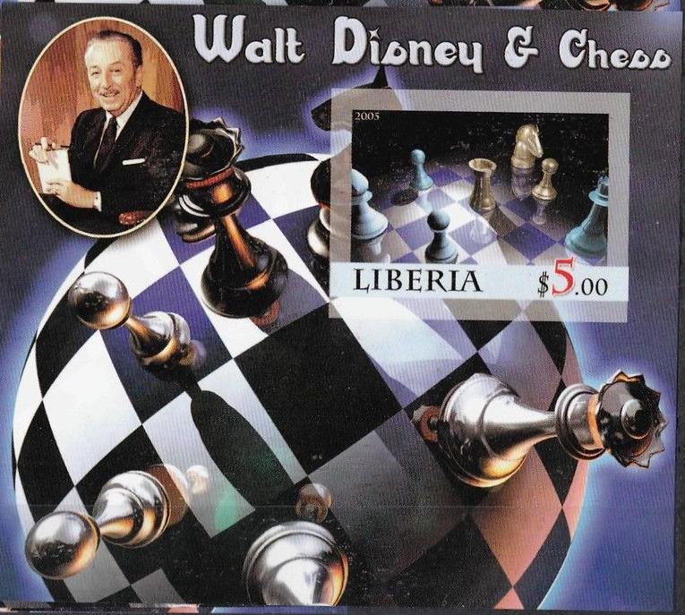 LIBERIA SHEET IMPERF DISNEY CHESS