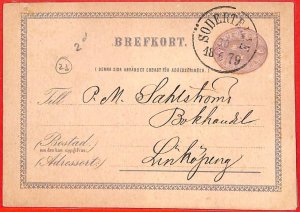 aa1819 - SWEDEN - Postal History  STATIONERY CARD from SODERTELLE 1879