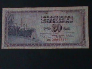 ​YUGOSLAVIA-1978- NARODNA BANK $20 DINARA-CIRCULATED-VF-46 YEARS OLD