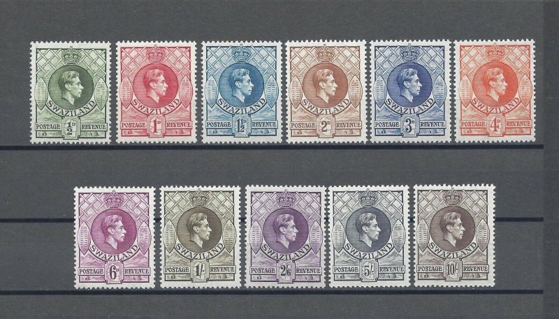 SWAZILAND 1938/54 SG 28/38a MNH Cat £95