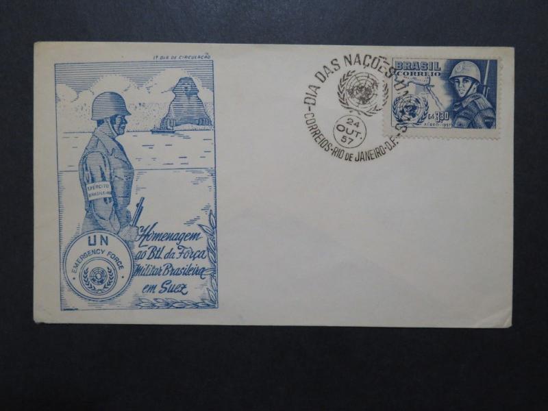 Brazil 1957 UN Emergency Forces Cacheted Cover  - Z10061