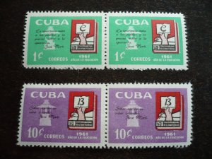 Stamps - Cuba - Scott# 682-685 - Mint Hinged Set of 4 Stamps in Pairs