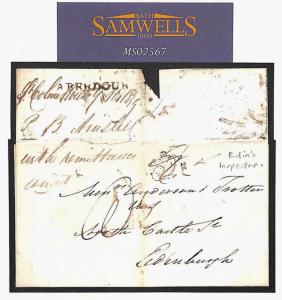 GB QV Cover *G CROWN R* INSPECTORS MARK Scotland Edinburgh 1839 ABERDOUR MS2567