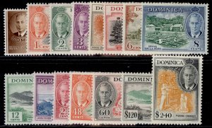 DOMINICA GVI SG120-134, 1951 complete set, NH MINT. Cat £55.