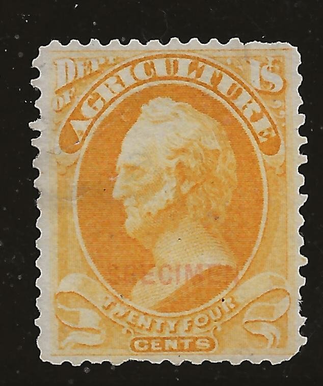 O8s 24¢ SPECIMEN OVERPRINT, SCARCE, SCOTT $400 