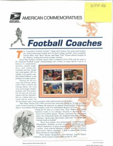 USPS COMMEMORATIVE PANEL #517 FOOTBALL COACHES #3143-3146