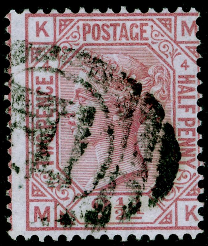 SG141, 2½d rosy mauve PLATE 4, USED. Cat £80. MK