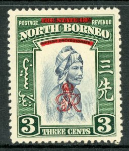 North Borneo 1947 British Colony 3¢ Native Sc #225 MNH  F728