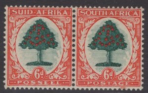 SOUTH AFRICA SG61 1937 6d GREEN & VERMILION MTD MINT