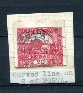 Czechoslovakia 1919 Perf Used 20H ERROR Curved line on s of Posta 8506