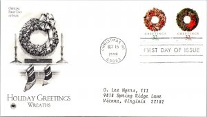 FDC 1998 SC #3245-3248 Postal Soc Commemorative - Christmas, MI - Pair - J2248