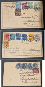 germany 3 postcards inflation stamps  1920s' - great items!!! #694
