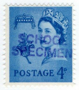 (I.B) Elizabeth II Postal : School Specimen Overprint 4d (Guernsey)