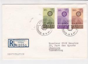 cyprus 1967 cogs stamps cover ref 21174