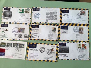 Airmail flight cover mixed world 9 items Ref A1479