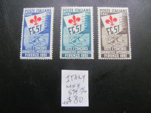 ITALY 1951 MNH  SC 574-576  SET  XF $80.00 (152)