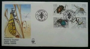 South Africa Insect 1987 Bugs Bee Butterfly Fly Mosquito Mantis Moth (stamp FDC)