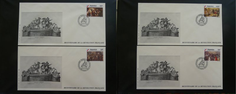 bicentenary of French Revolution set of 4 FDC Rwanda 1989