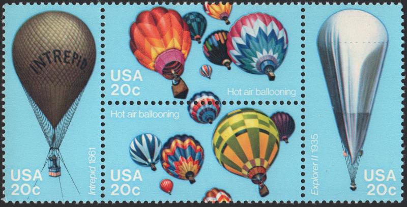 SC#2032-35 20¢ Balloons Block of Four (1983) MNH