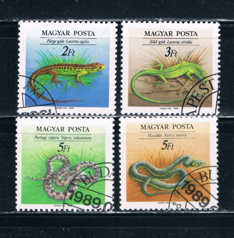 Hungary 3189-92 Used Reptiles 1989 (H0031)