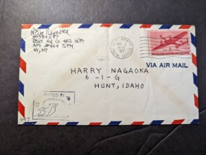 1945 USA US Army Airmail Cover APO 464 to Hunt ID Harry Nagaoka