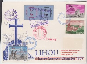 Lihou Guernsey 1971  Postal Strike cover (numerous cachet)