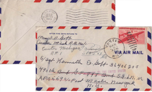 United States A.P.O.'s 6c Transport 1945 Custer, Mich Concession Airmail  to ...