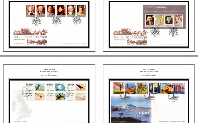 COLOR PRINTED GREAT BRITAIN FDCs 2011-2020 STAMP ALBUM PAGES (325 illust. pages)