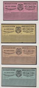 COLOMBIA 1892-97 INSURED LETTER CUBIERTAS Sc G30-G33 HINGED MINT 