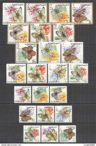 1967 Fujeira Butterflies Flora & Fauna ** Nw0322