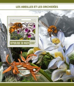 Niger - 2017 Bees & Orchids - Stamp Souvenir Sheet - NIG17310b