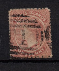 Turks Island 1873 1d dull red SG5 fine used WS36476