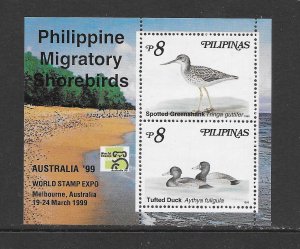 BIRDS - PHILIPPINES #2606c SHOREBIRDS S/S MNH