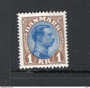 Denmark 1922 King Christian X 1 kr  Sc 128 MH 17536