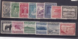 NEWFOUNDLAND # 253-266 VF-MLH/MH DEFINITIVE ISSUES RE-ISSUED