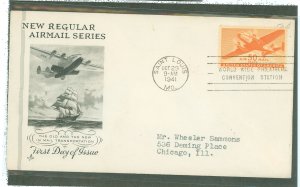US C31 1941 50c Transport airmail (single) on an addressed (typed) FDC with an Artcraft cachet