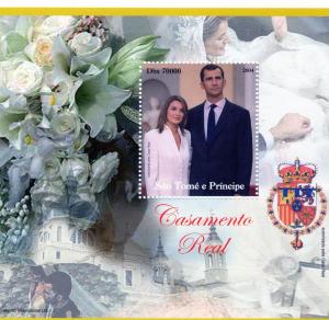 St.Thomas & Prince 2004  Spanish Royal Weeding SS (1) MNH VF