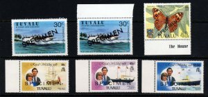 TUVALU SPECIMEN Overprinted Issues MNH