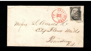 USA #73 Extra Fine Used On Cover To Providence