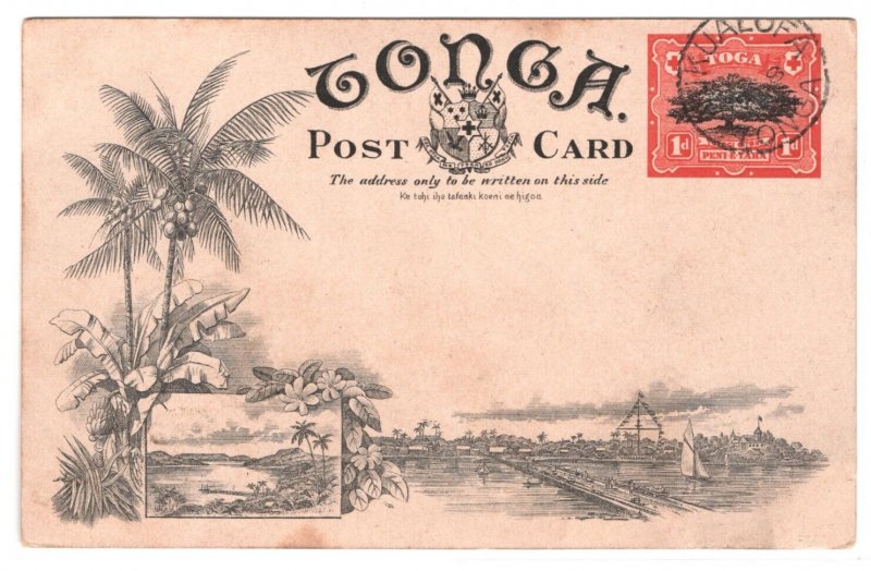 TONGA Stationery ILLUSTRATED Postcard *BLOW HOLES* Houma Nukuʻalofa CDS MA591