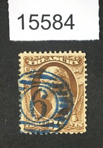 MOMEN: US STAMPS # O74 BLUE CANCEL USED LOT #15584