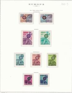 EUROPA STAMPS 1967 FULL  SET. 39 VALUES MNH ON  5  EUROPA PAGES . R 426