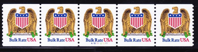 US 2602 MNH 1991 10¢ Bulk Rate USA Eagle and Shield PNC 5 Plate #A1011101011