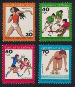 Berlin Hockey Handball Swimming Training for the Olympics 4v 1976 MNH