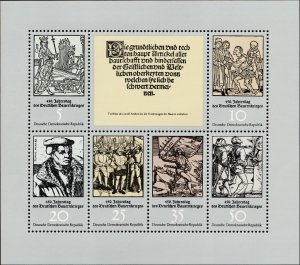 East Germany DDR 1975 MNH Stamps Mini Sheet Scott 1619 Peasants Wars Reformation