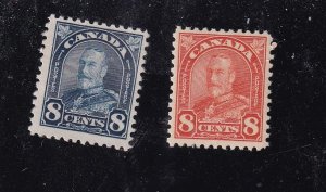 CANADA # 171-172 VF-MNH KGV LEAF ISSUES CAT VALUE $104