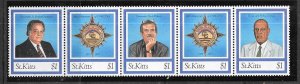 St Kitts #376a-e $1  Strip of 5  (MNH) CV$6.75